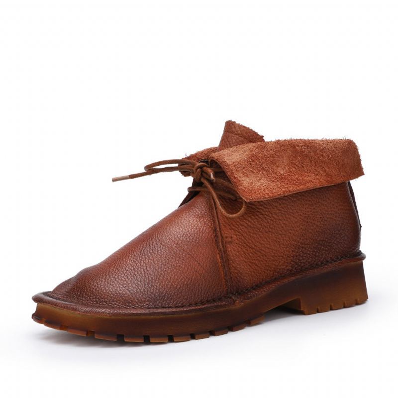 Jesienno-zimowe Krótkie Buty Skórzane Retro Miękkie Dno | Buty Na Prezent