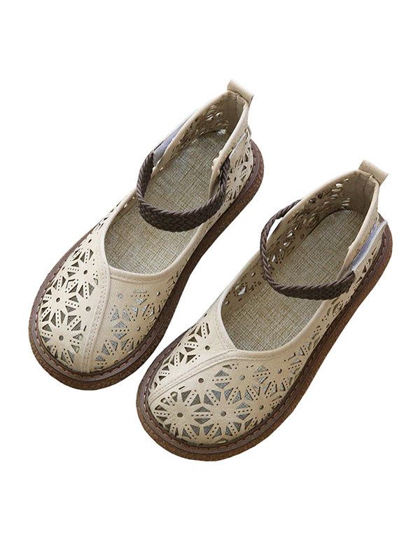 Platforma Dzika Głowa Letnie Skórzane Buty Retro